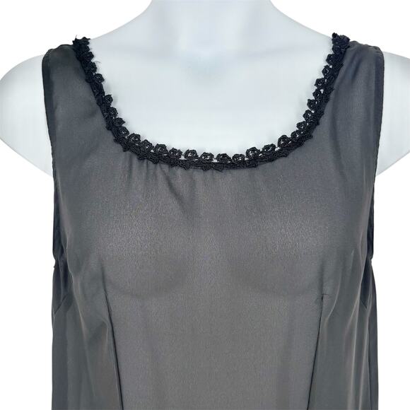 The Limited Vintage Black Lace Trim Slip Maxi Dress Size M/L - Picture 1 of 7